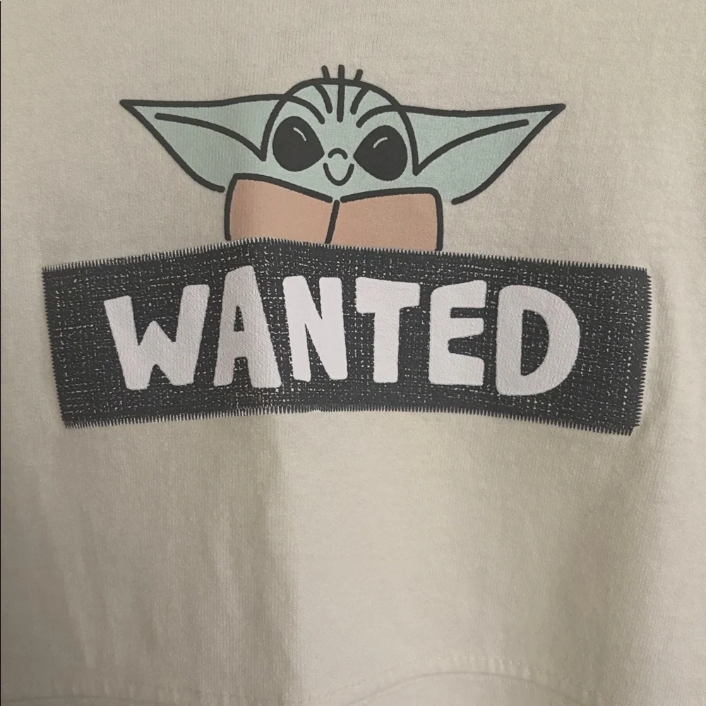 Disney Parks Spirit Jersey Star Wars The Child Cream 'Wanted' Graphic Tee - Picture 2 of 7